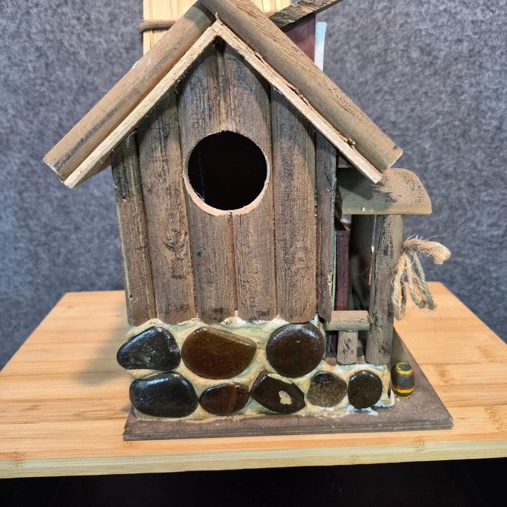 Wagon Wheel Restaurant Birdhouse Rustic Kitsch Cottagecore Garden Outdoor